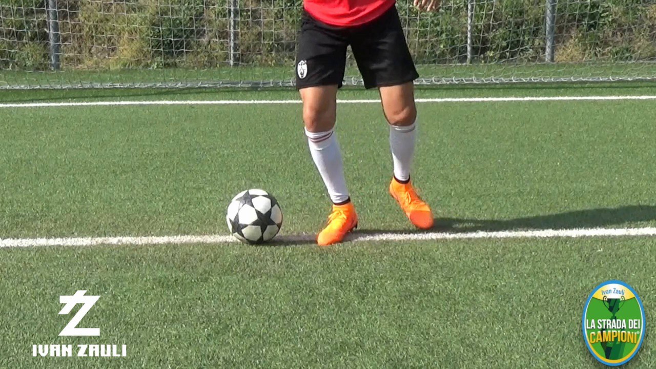 BALL MASTERY: Outside touch, sole stop, right and left scissor
